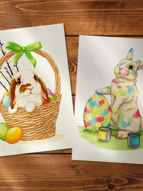 2Postkarten_Ostern_Mood Postkarten "Osterhasen"