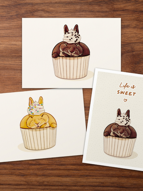 3Postkarten_Mood3 Postkarten "Gebäck Kaninchen 3"