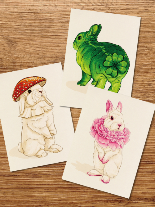 Flowerbuns_Mood_2 Postkarten "Blumenkaninchen Serie 2"