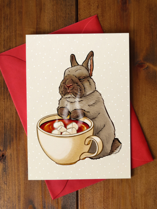 Klappkarte_2 Klappkarte "Kaninchen mit heißer Schokolade"