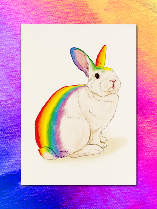 Postkarte_Pride2022_Mood Postkarte "Regenbogen Kaninchen"