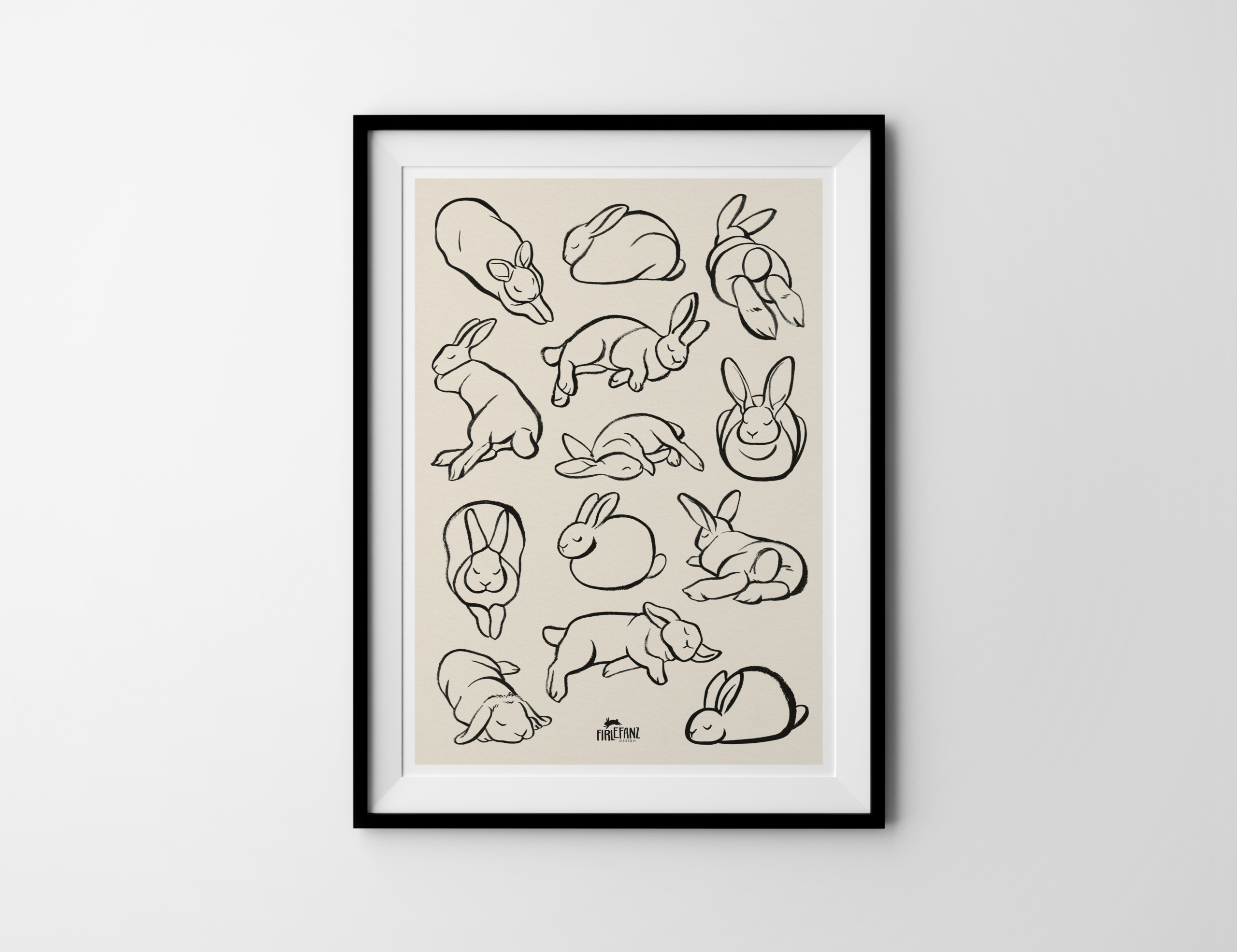 Kunstdruck "Schlafende Kaninchen"