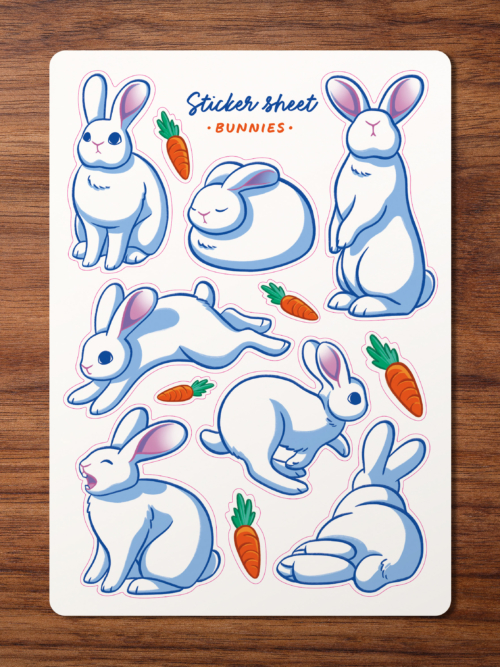 Stickersheet_Bunnies_Mood Stickerbogen "Kaninchen"