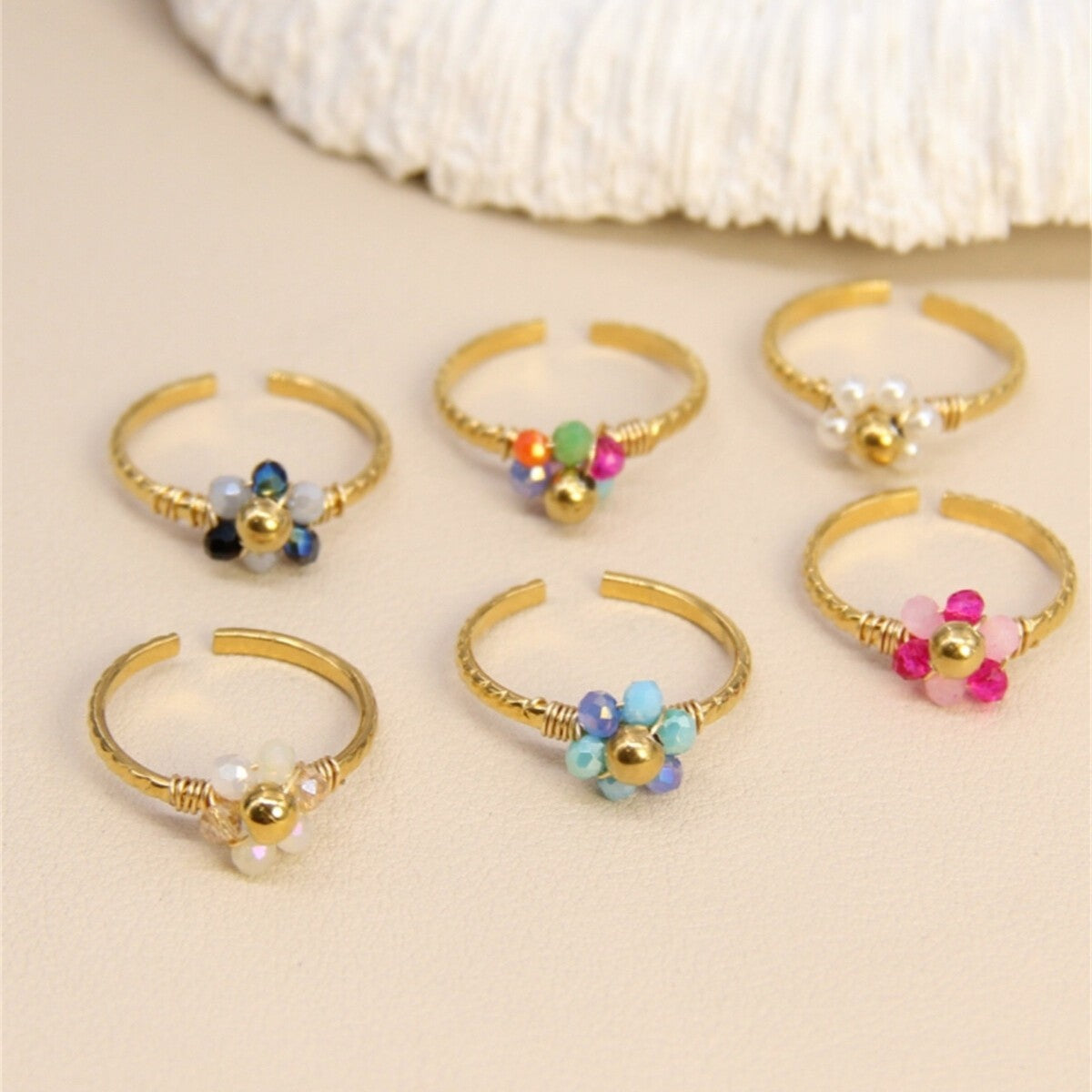 Perlen Blumen Ring